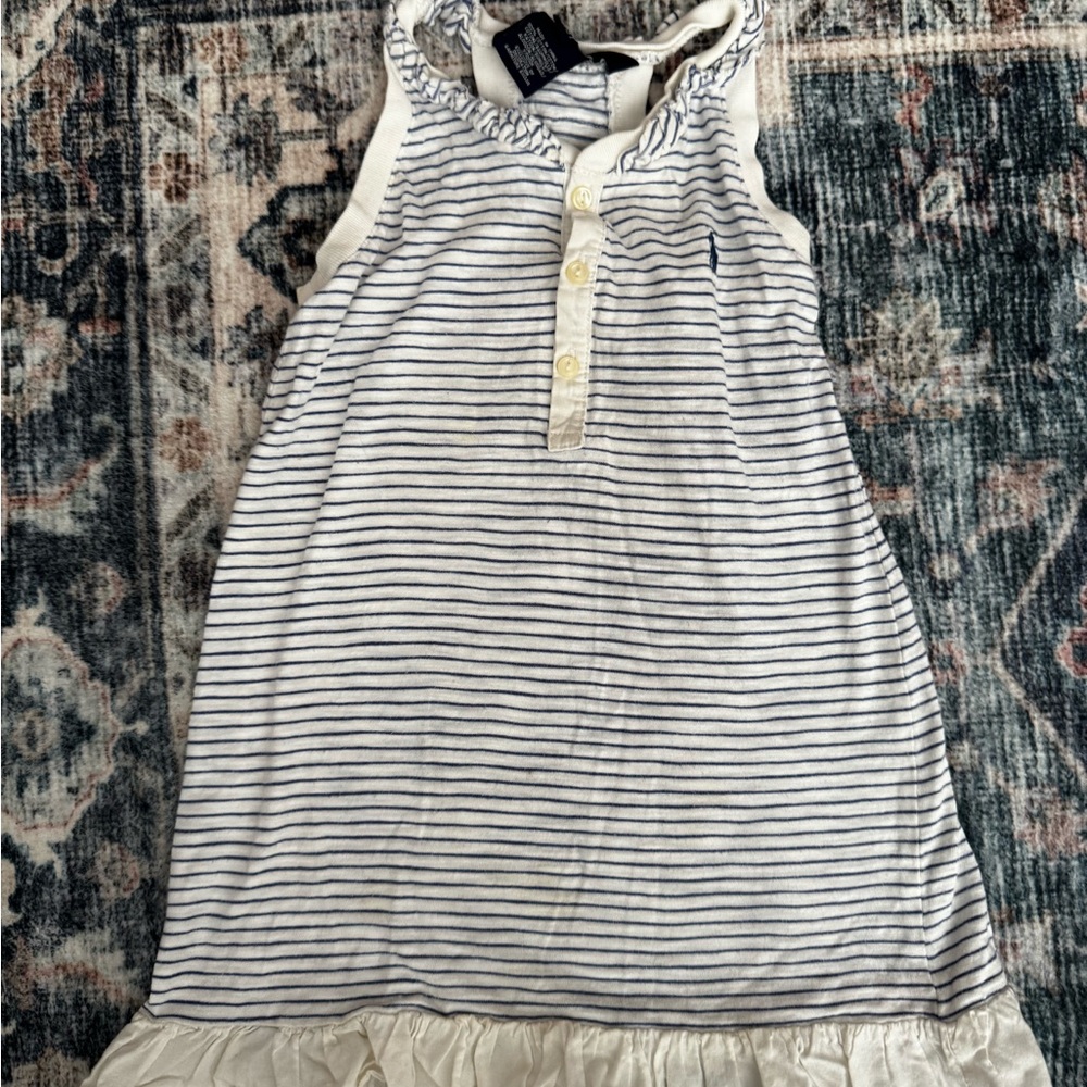 2/$5- Ralph Lauren Nautica Blue and White Striped Kids Dress